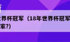 18年世界杯冠军（18年世界杯冠军亚军是哪个国家?）