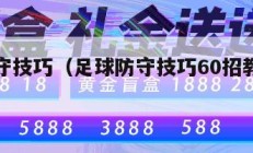 足球防守技巧（足球防守技巧60招教学视频）