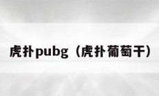 虎扑pubg（虎扑葡萄干）