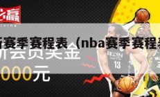 nba新赛季赛程表（nba赛季赛程表规则）