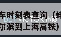 蚌埠到合肥火车时刻表查询（蚌埠到合肥火车时刻表查询哈尔滨到上海高铁）